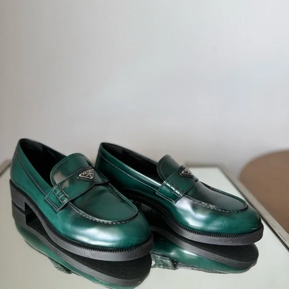 New PRADA Triangle Logo Loafer In Bosco $1,200 39 - Picture 6 of 8